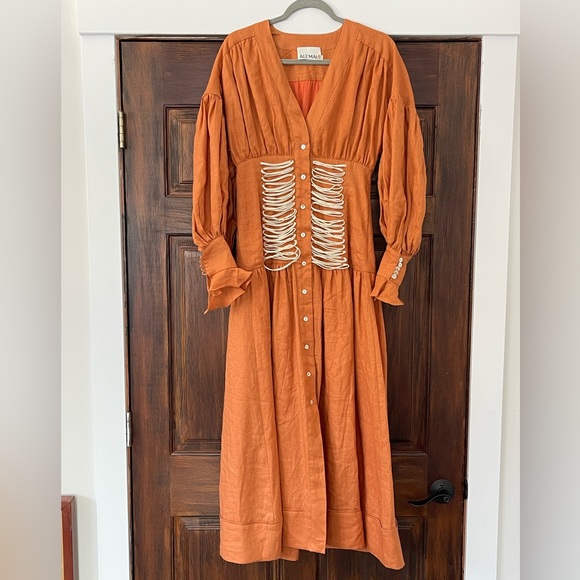 Alemais linen Holly midi dress - Picture 1 of 6